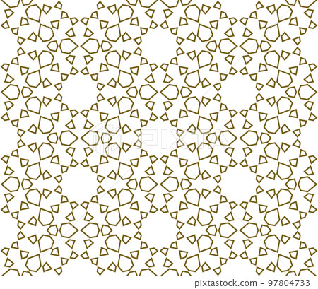 Seamless arabic geometric ornament in brown color. 97804733