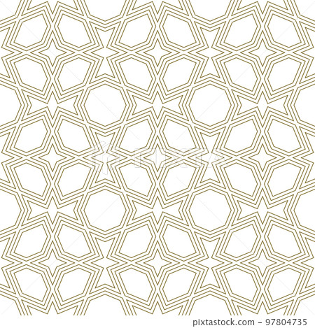 Seamless arabic geometric ornament in brown color. 97804735