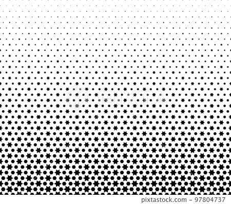 Geometric pattern of black figures on a white background. Seamless in one direction.SCALE method 97804737