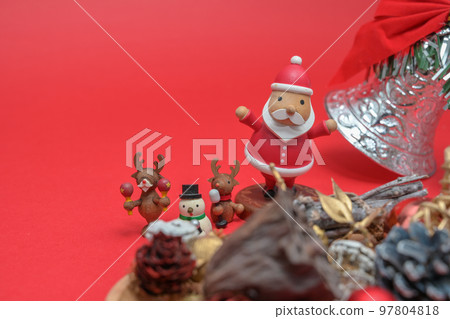 christmas material christmas tree ornaments red background christmas material christmas tree ornaments red background 97804818
