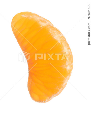 Fresh juicy tangerine segment isolated on white 97804890
