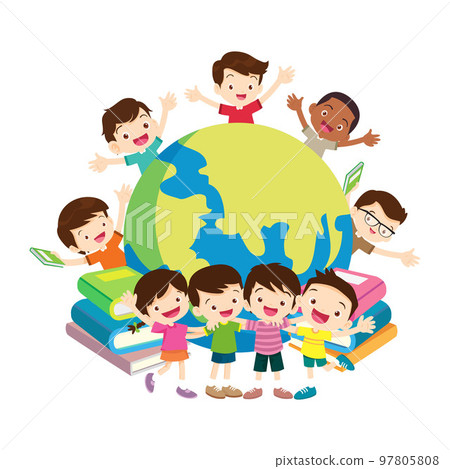 Happy Children reading book Back to School Concept kids and book Happy Children reading book Back to School Concept kids and book 97805808