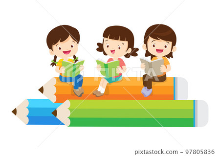 Happy Children reading book Back to School Concept kids and book Happy Children reading book Back to School Concept kids and book 97805836