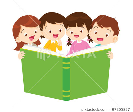 Happy Children reading book Back to School Concept kids and book Happy Children reading book Back to School Concept kids and book 97805837