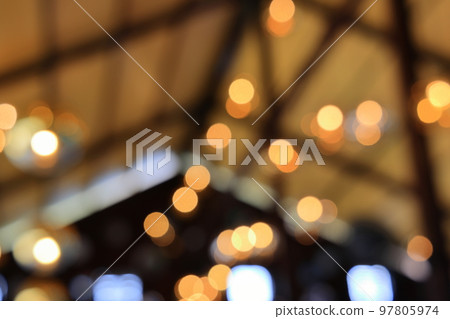 Multi color bokeh light effect from construction decoration, Abstract Blurred multi Color pattern background, Colorful, Defocused background.  97805974