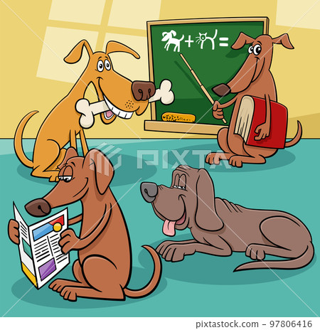 funny cartoon dogs comic characters group 97806416