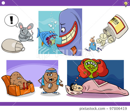 cartoon concepts with comic characters set 97806419