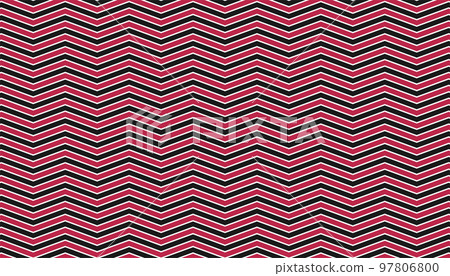 Geometric zigzag seamless pattern. Retro fashion 80s background for wrapping paper, print, fabric and printing. Vector 97806800