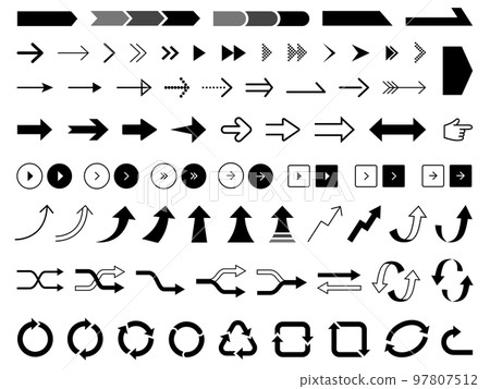 Simple arrow icon set_monochrome 97807512