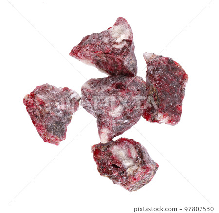 Benzoin Siam resinoid isolated on white background. Mix of benzoin and Dammar resin. Tropical resins. Top view. 97807530