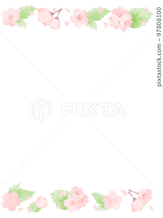 簡單而美麗的葉櫻桃框架插圖 97808100