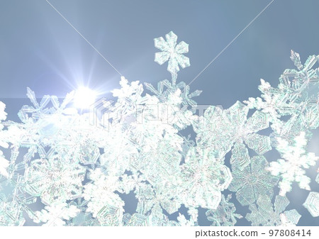 雪晶天空風景背景壁紙（3DCG） 97808414