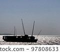 A ship floating on Taihu Lake, China 97808633