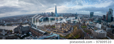 The Tower of London from above with a view over the city The Tower of London from above with a view over the city 97809510
