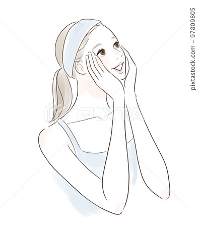 Skin care A smiling woman who is enchanted and smiles 97809805