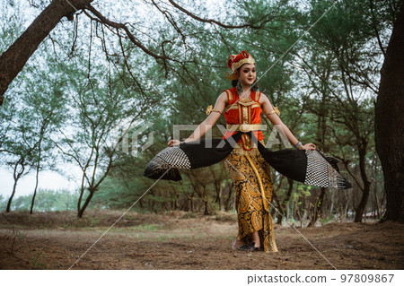 women presenting traditional Javanese dance movements women presenting traditional Javanese dance movements 97809867