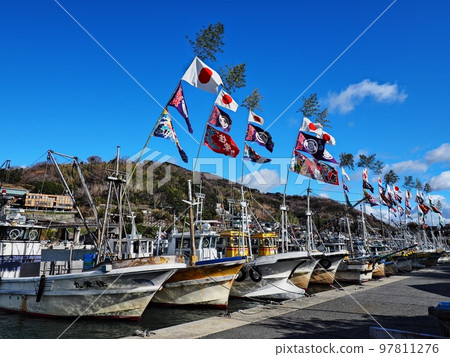 2022年元旦室津漁港風光大漁旗 97811276