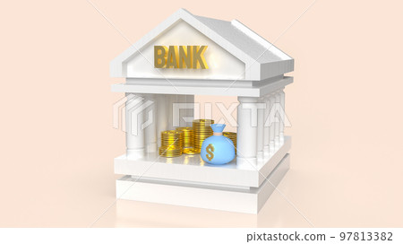 bank building icon for business or saving concept 3d rendering 97813382