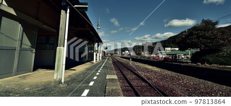 Scene from the movie Local train station in the countryside 97813864