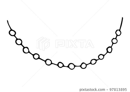 Doodle lights garland. Hand-drawn decoration 97813895