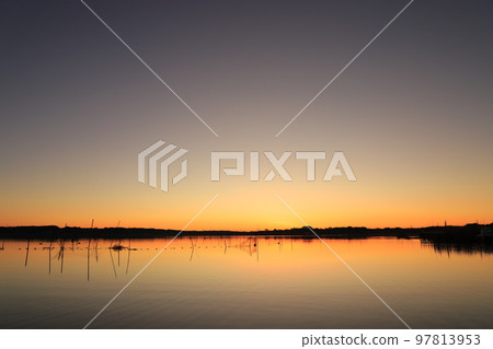 Landscape of the sunrise in Imba-numa 97813953
