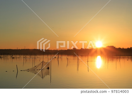 Landscape of the sunrise in Imba-numa 97814003