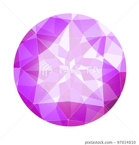 圓形明亮式切割紫色珠寶插圖圖像 圓形明亮式切割紫色珠寶插圖圖像 97814810