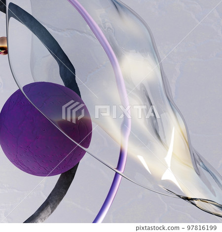 Flying abstract figures. Cloth fabric gradient waves abstract background. Iridescent glass wavy surface. Liquid surface, ripples, reflections. 3d render illustration. Flying abstract figures. Cloth fabric gradient waves abstract background. Iridescent glass wavy surface. Liquid surface, ripples, reflections. 3d render illustration. 97816199