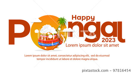 Happy Pongal South Indian harvest festival... - Stock Illustration  [97816454] - PIXTA