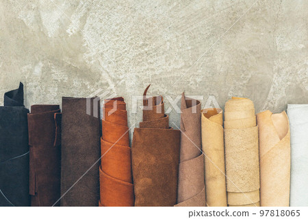 Material for creating handmade production at leather workshop. Material for creating handmade production at leather workshop. 97818065