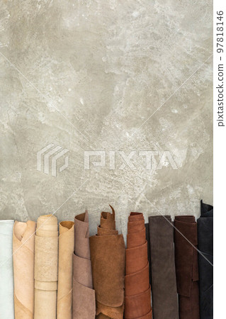 Material for creating handmade production at leather workshop. 97818146