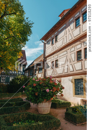 Beautiful Garden and Old National German Half-Timbered houses Town House in Bietigheim-Bissingen, Baden-Wuerttemberg, Germany, Europe. Old Town is full of colorful and well preserved buildings. Beautiful Garden and Old National German Half-Timbered houses Town House in Bietigheim-Bissingen, Baden-Wuerttemberg, Germany, Europe. Old Town is full of colorful and well preserved buildings. 97818293