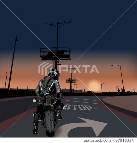 摩托車摩托車機場飛機背景夜景 摩托車摩托車機場飛機背景夜景 97818384