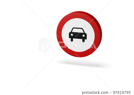 traffic sign, 3d render. Prohibited entry to vehicles motor, except motorcycles two wheels without sidecar. highway traffic code traffic sign, 3d render. Prohibited entry to vehicles motor, except motorcycles two wheels without sidecar. highway traffic code 97818795