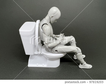 A doll that sits and uses the toilet 97819203