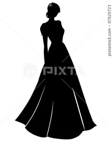 silhouette of a woman in a dress 97820723