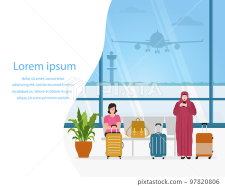 Muslim People Airport Passenger Tourist Travel 97820806