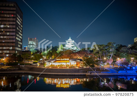 Night view of downtown Kokura Murasaki River and Katsuyama Park Night view of downtown Kokura Murasaki River and Katsuyama Park 97820875