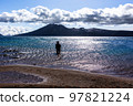 Fisherman of Lake Shikotsu, a national park in Hokkaido, Japan 97821224