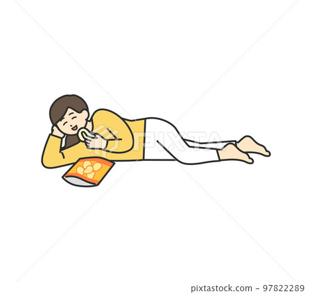 Illustration material of a lazy woman 97822289