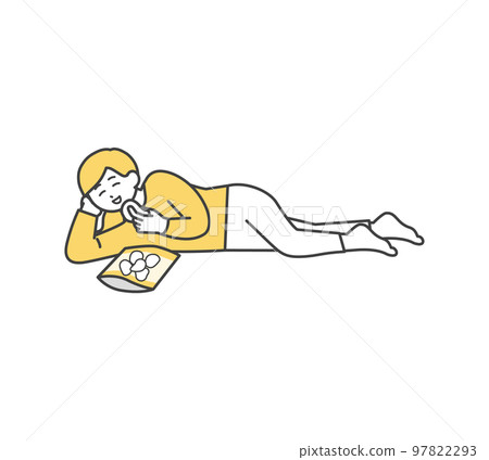 Illustration material of a lazy woman Illustration material of a lazy woman 97822293