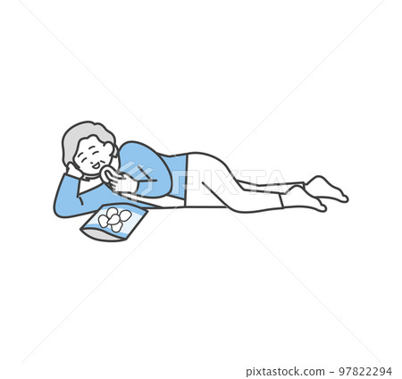 Illustration material of a lazy woman 97822294
