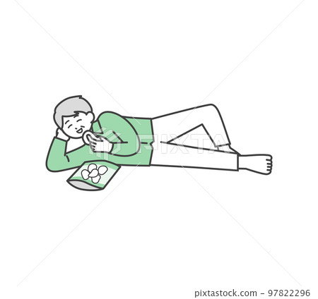 Illustration material of a lazy man Illustration material of a lazy man 97822296