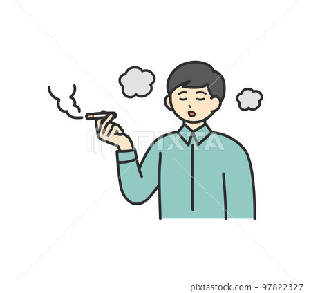 Illustration material of a man smoking - Stock Illustration [97822327 ...