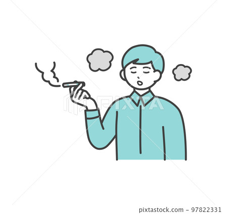 Illustration material of a man smoking 97822331