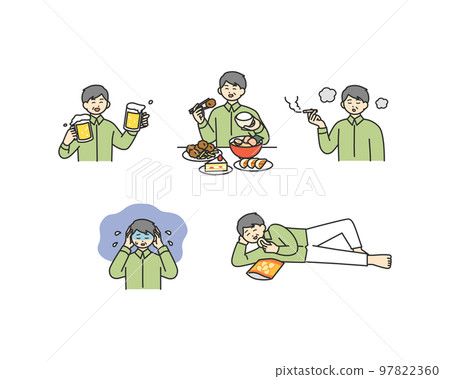 Image illustration material of habits that cause lifestyle habits 97822360