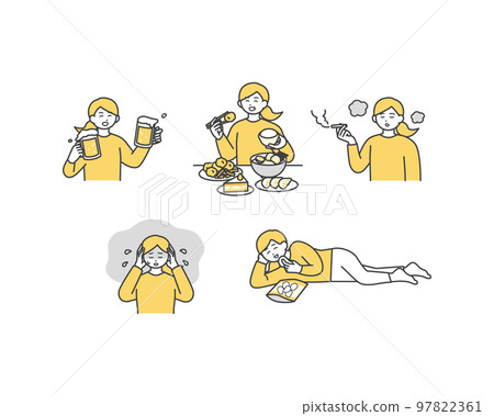 Image illustration material of habits that cause lifestyle habits 97822361