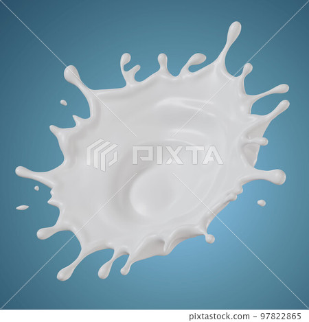 milk splashes isolated. 3D render illustration 97822865