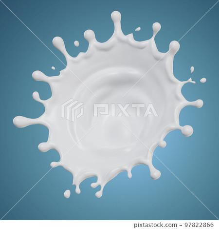 milk splashes isolated. 3D render illustration 97822866