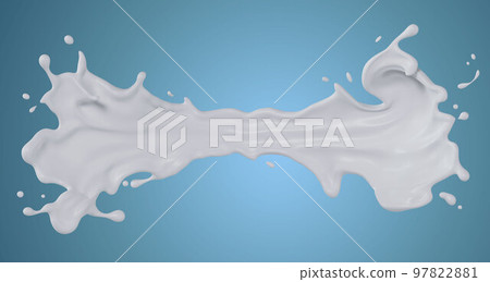 Chocolate isolated splashes. 3D render illustration 97822881